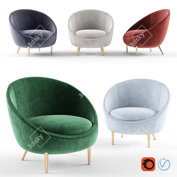 Modern Elegance Ether Chair 3D model image 1