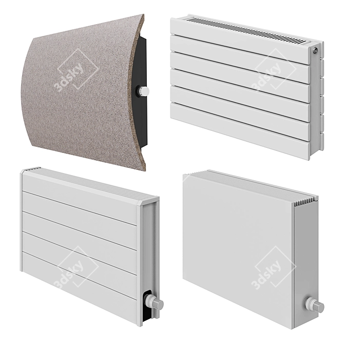 Strada Horizontal Wall Radiator: Efficient and Stylish 3D model image 1