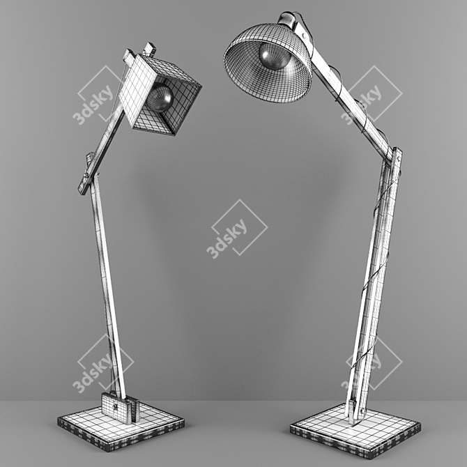 Nordic Height: 155cm Lamp 3D model image 2