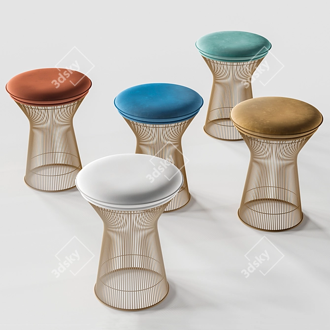 Modern Platner Chair: Unique Design 3D model image 2