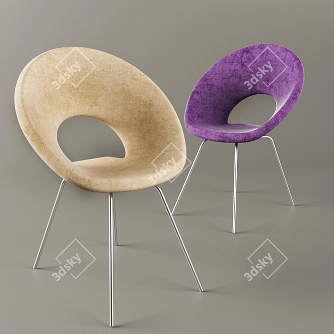 Modern Ring Chair | Stylish Armchair in Two Colors 3D model image 1