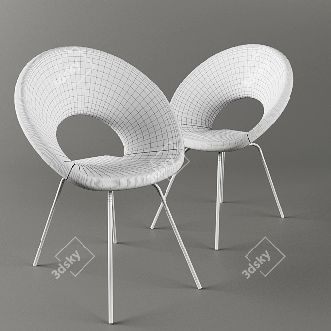 Modern Ring Chair | Stylish Armchair in Two Colors 3D model image 3