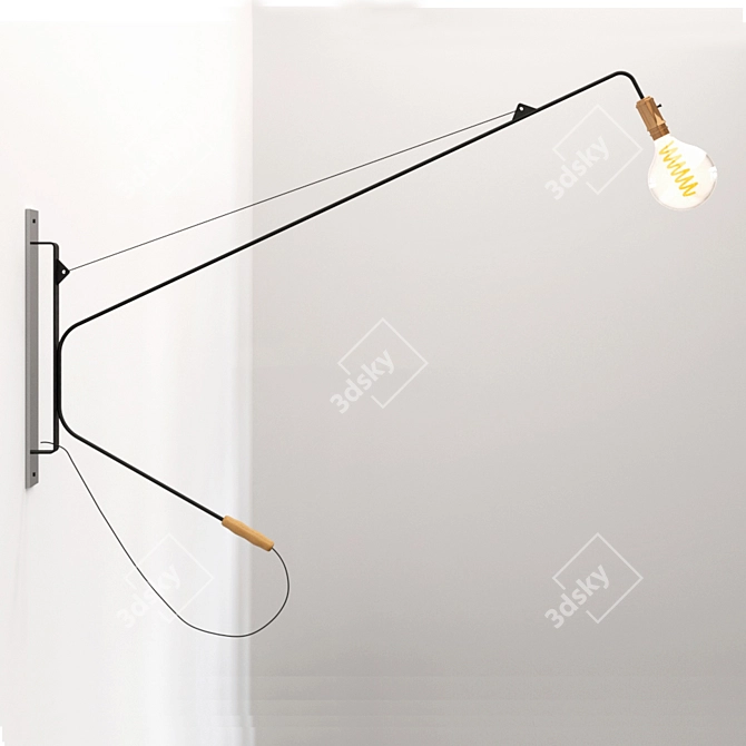 Sleek Toranj Wall Lamp: Industrial Design Perfect for Cafes 3D model image 1