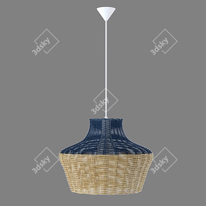 Elegant Wooden Pendant Light 3D model image 1