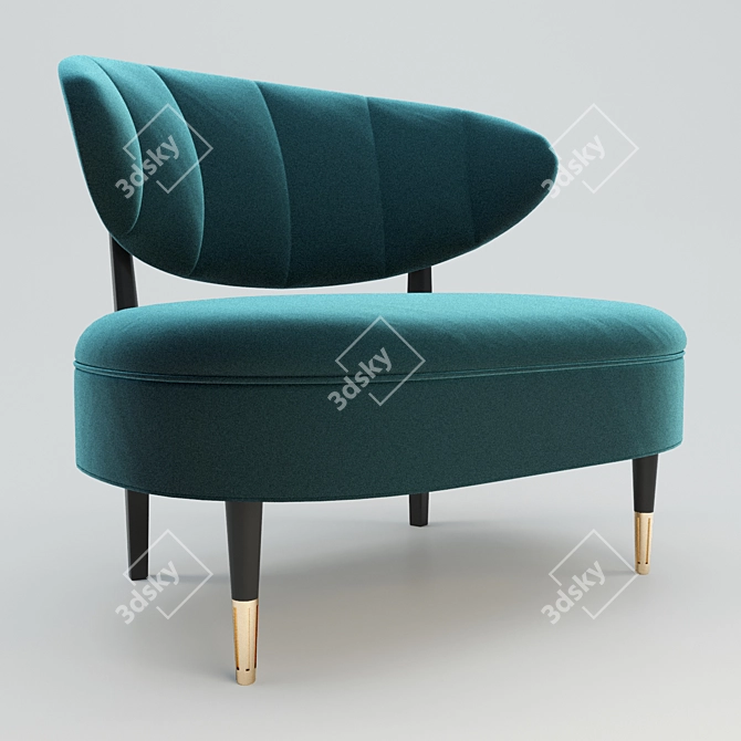 Modern Channel Back Chair 3D model image 1