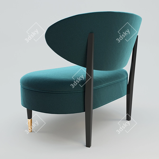 Modern Channel Back Chair 3D model image 2