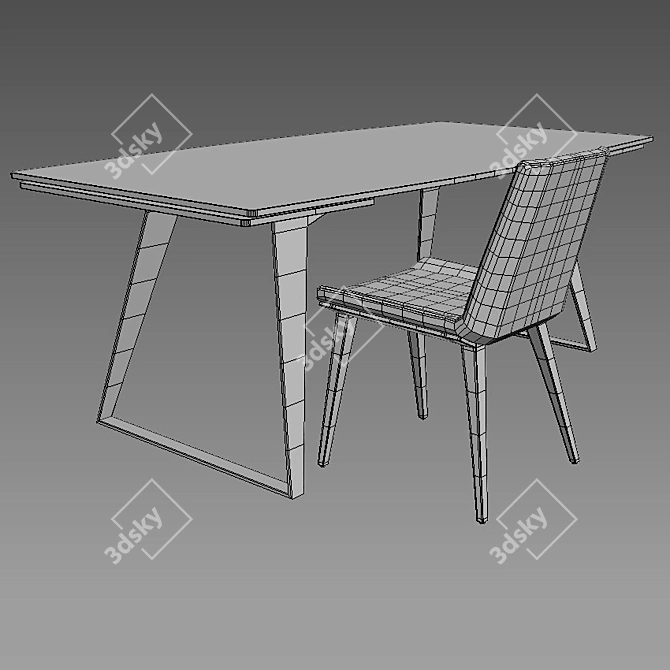 Echoes Dining Table: Stylish & Spacious 3D model image 3