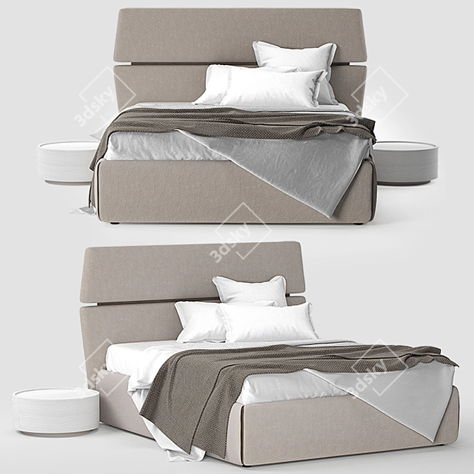 Riialto Pianca Bed: Sleek Design for Stylish Comfort 3D model image 1