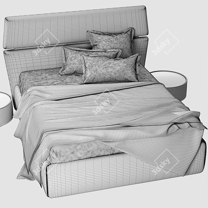 Riialto Pianca Bed: Sleek Design for Stylish Comfort 3D model image 3