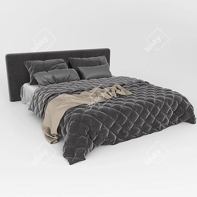 Premium Dream Bed: Ultimate Luxury 3D model image 1