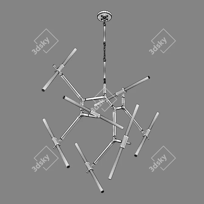 Struttura Lightstar Chandelier - Elegant 14-Light Pendant Lighting 3D model image 3