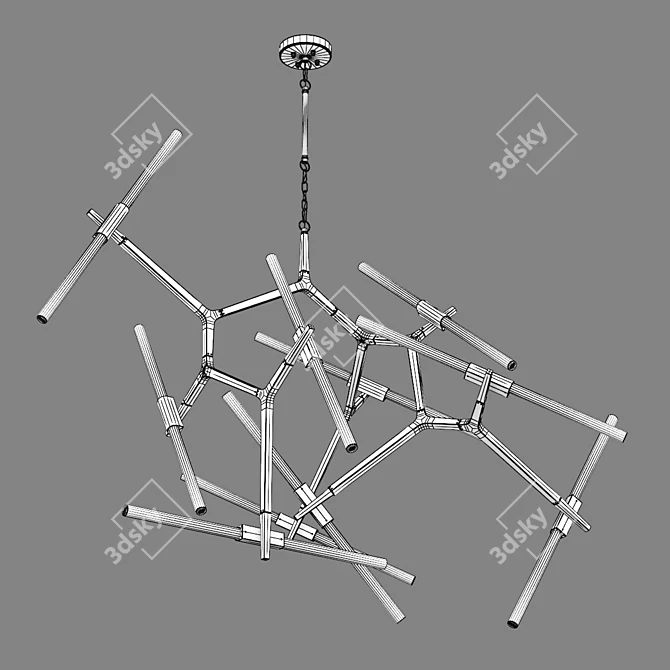 Struttura Lightstar Chandelier - Elegant Lighting Fixture with Adjustable Elements 3D model image 3