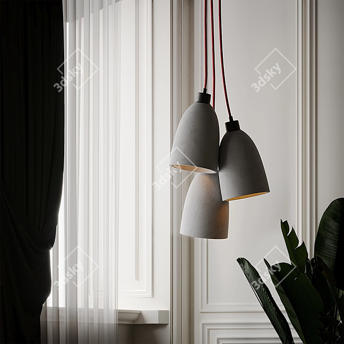 Title: Elegant Ceiling Light Fixture 3D model image 4