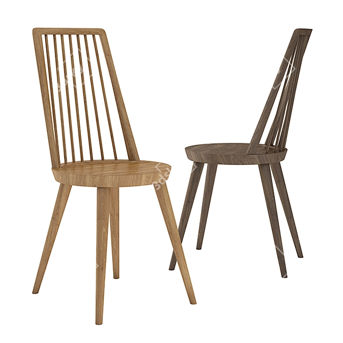 Elegant Windsor Chair: Classic Design 3D model image 1