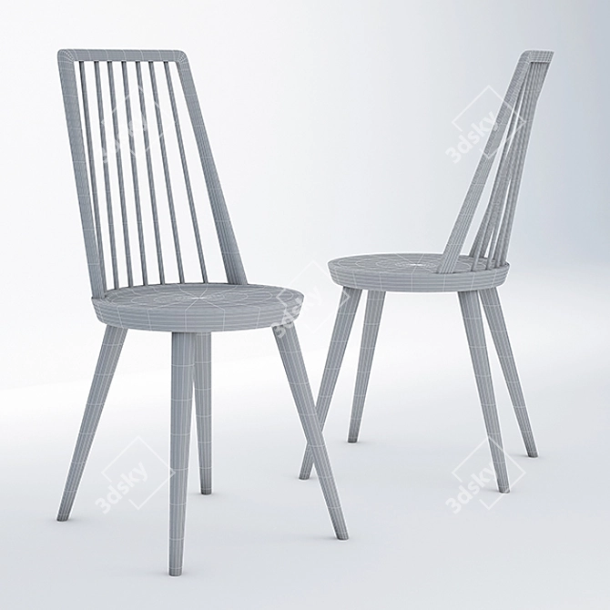 Elegant Windsor Chair: Classic Design 3D model image 3