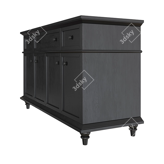 Astonishing Avalon Black Sideboard 3D model image 2