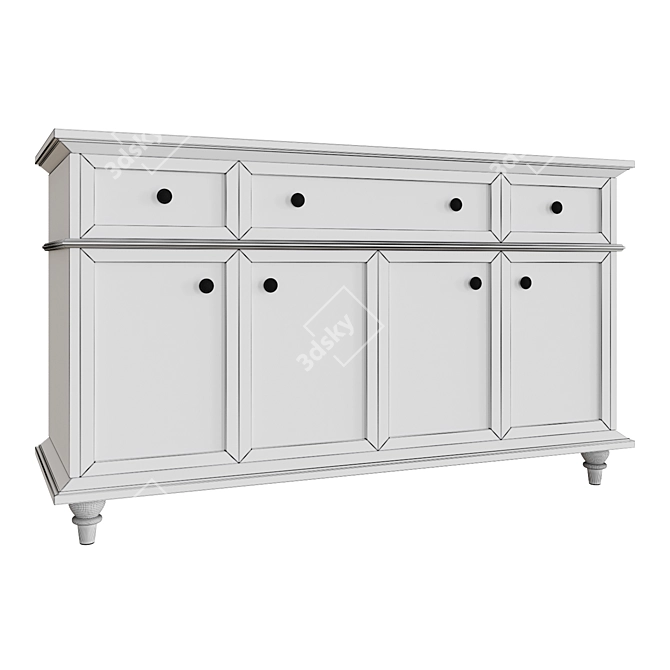 Astonishing Avalon Black Sideboard 3D model image 3