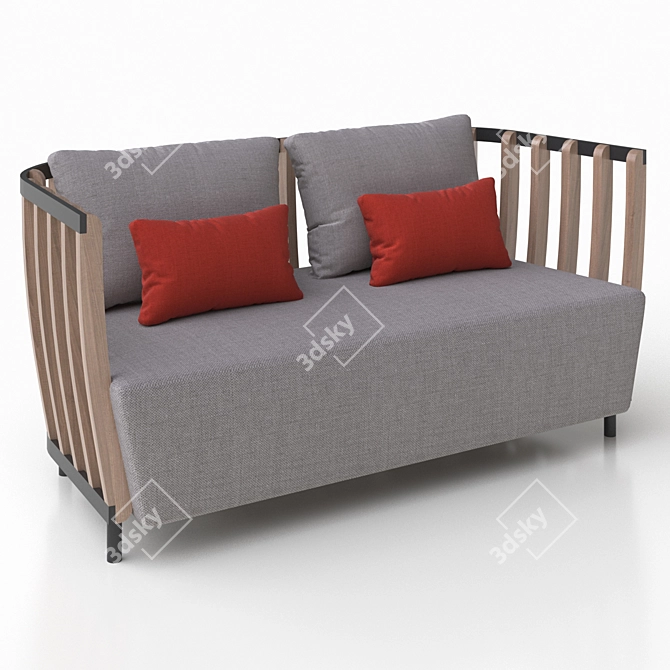 Swing Double Sofa: Elegant and Stylish 3D model image 1