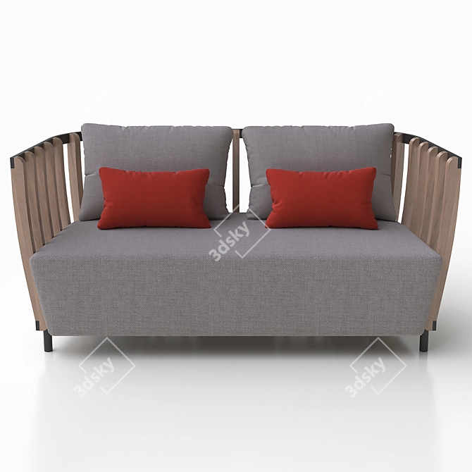 Swing Double Sofa: Elegant and Stylish 3D model image 2