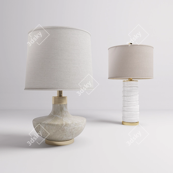 Modern Table Lamps: Uttermost 27083, 27311 3D model image 2