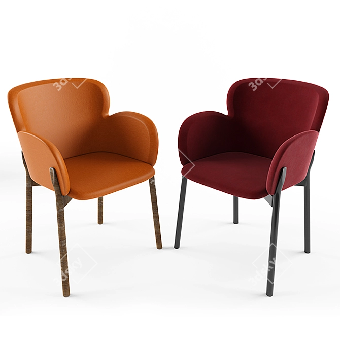 Ginger Velvet Armchair+: Luxurious and Comfortable 3D model image 2