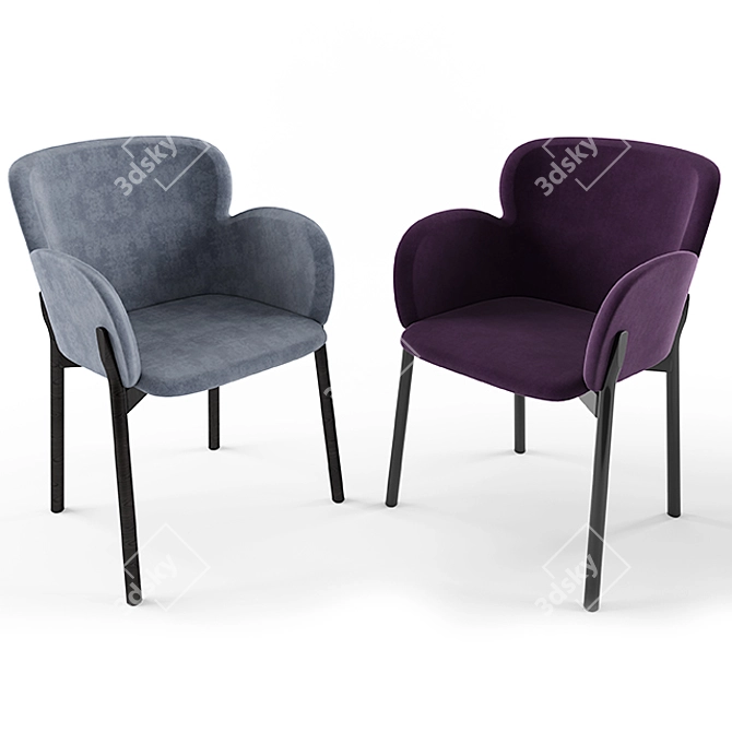 Ginger Velvet Armchair+: Luxurious and Comfortable 3D model image 3