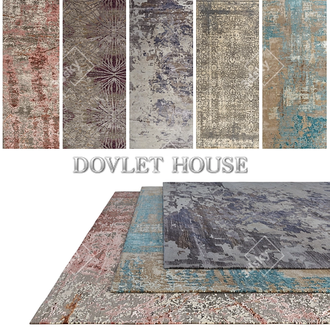 DOVLET HOUSE Carpets Set (5 Pieces, Part 398) 3D model image 1
