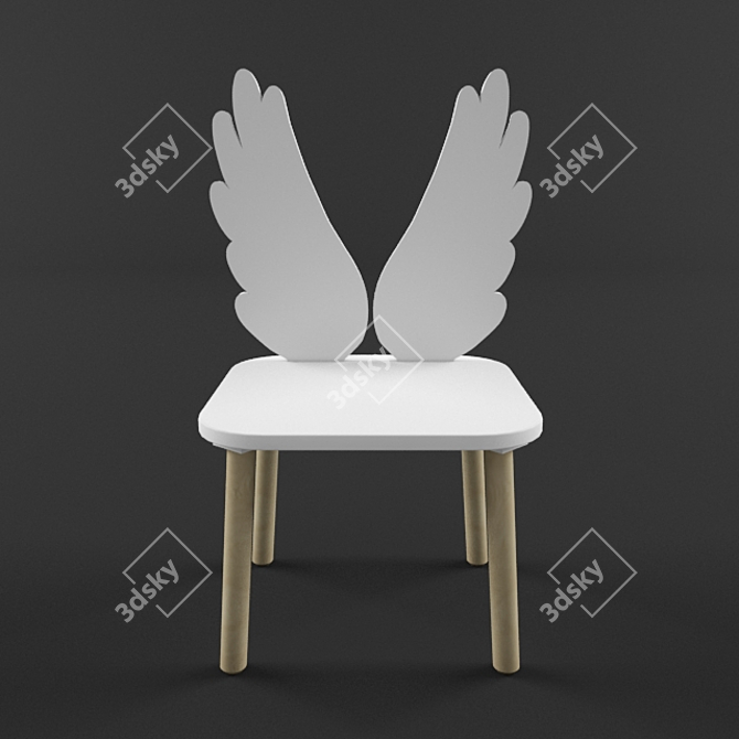 "Angel" MAVI WOOD Highchair 3D model image 2