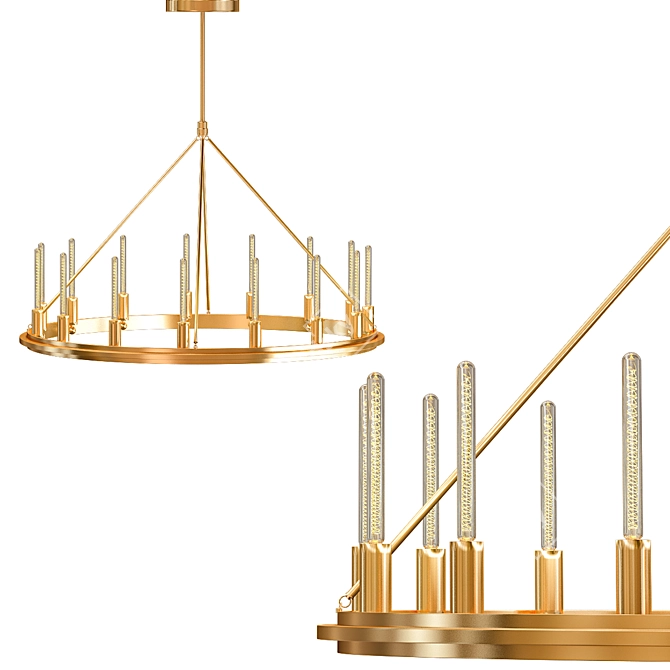 Hudson Valley Chambers 15-Light Brass Chandelier 3D model image 1