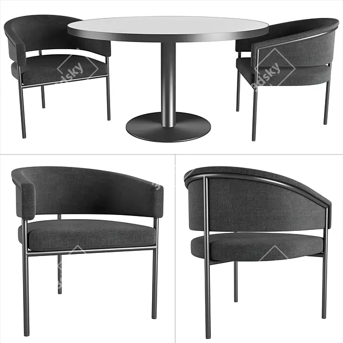 Sera Elegant Table and Chair Set 3D model image 1