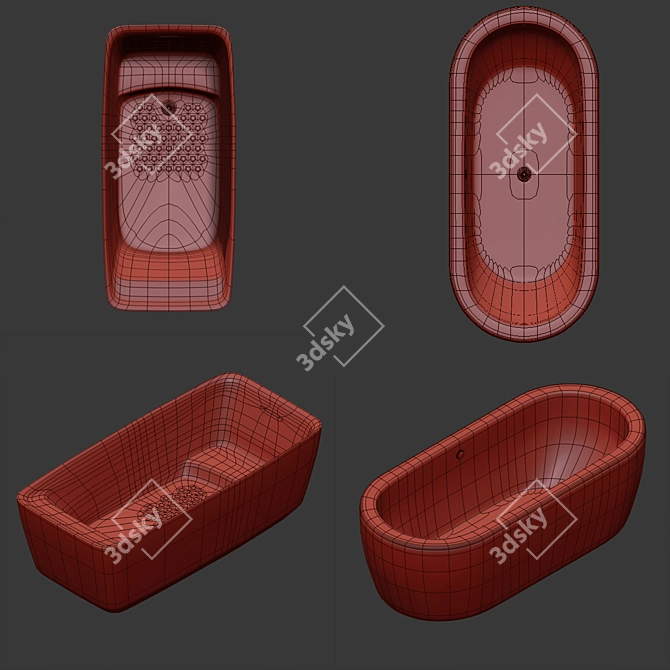 TOTO Nexus Cast Iron Bathtub 3D model image 2