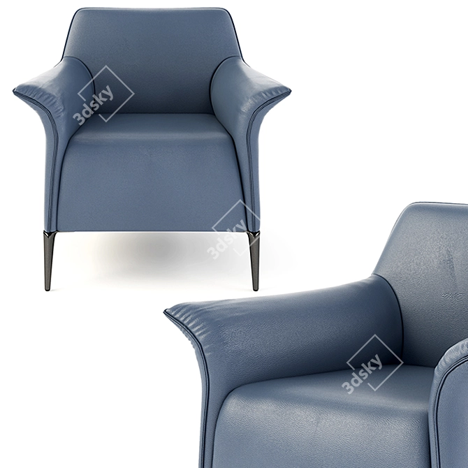 Lux Leather Armchair 3D model image 2