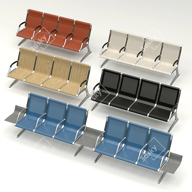 Modular Aluminum Bench: ACTIU Passport 3D model image 1