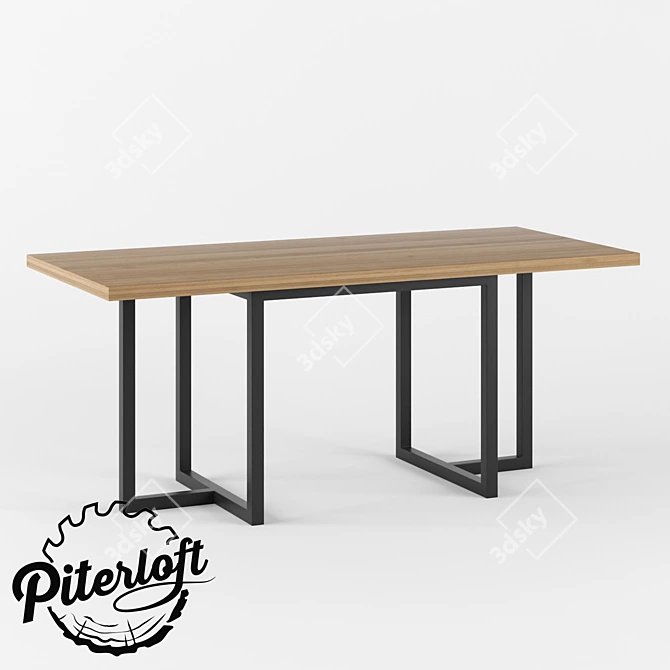 Clark Loft Table: Industrial Elegance for Modern Living 3D model image 1