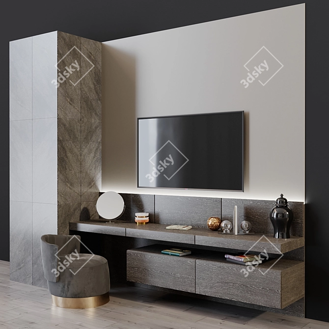 Title: Modern TV Set - Sleek Design & Advanced Features 3D model image 2