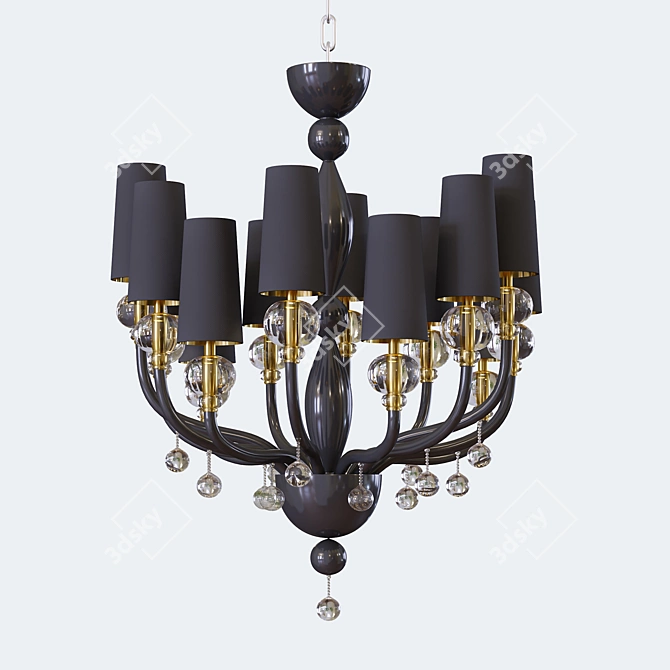 Elegant Eclectic Chandelier 3D model image 1