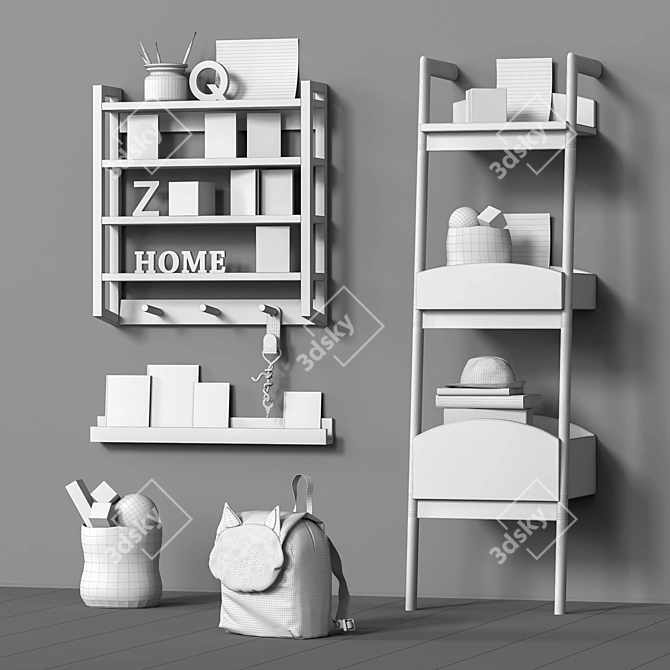 Kids Furniture & Toy Set 3D model image 3