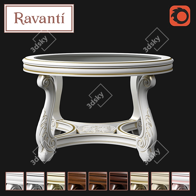 Title: OM Ravanti - Elegant Coffee Table with Glass 3D model image 1