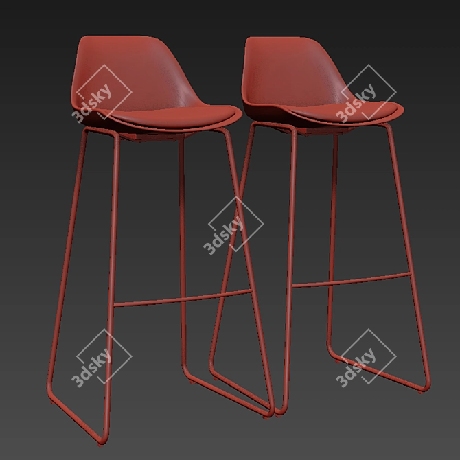 Modern Duggie Barstool: Stylish and Sturdy 3D model image 3