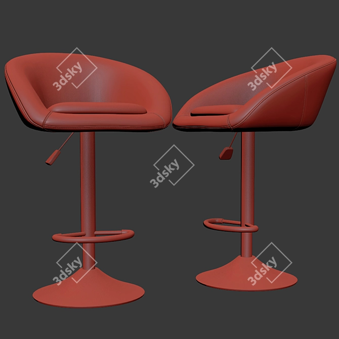 Modern Adjustable Judith Barstool 3D model image 2