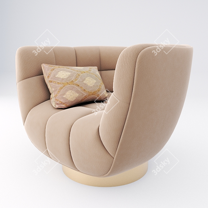 Elegant Velvet Sofa 3D model image 1