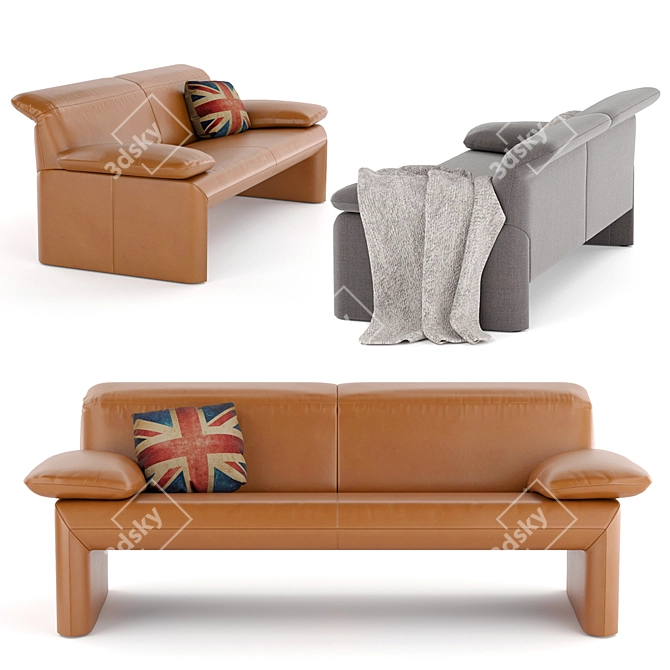 Elegant Linea Sofa: Perfect Comfort & Style 3D model image 2