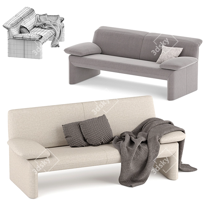 Elegant Linea Sofa: Perfect Comfort & Style 3D model image 3