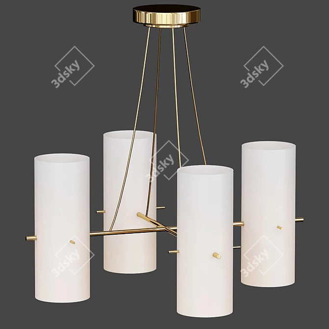 Modern Vier Zylinder Chandelier 3D model image 1