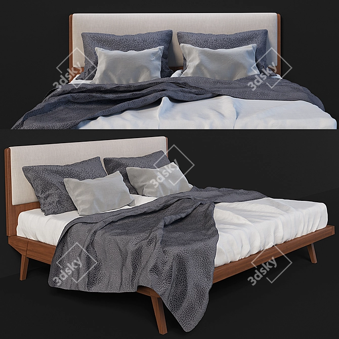 West Elm Yarn-Dyed Linen Bed Set 3D model image 1