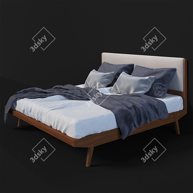West Elm Yarn-Dyed Linen Bed Set 3D model image 2