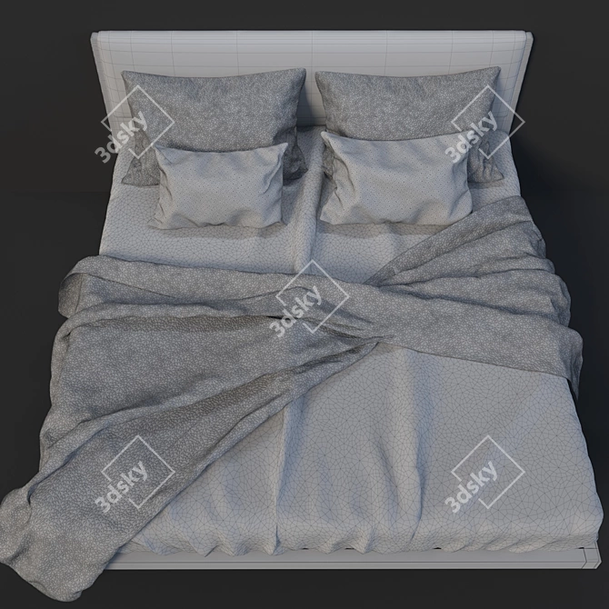 West Elm Yarn-Dyed Linen Bed Set 3D model image 3