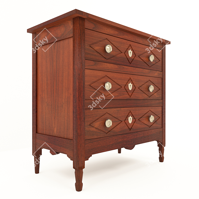 Antique Style Chest -  XIX-XX Century 3D model image 1