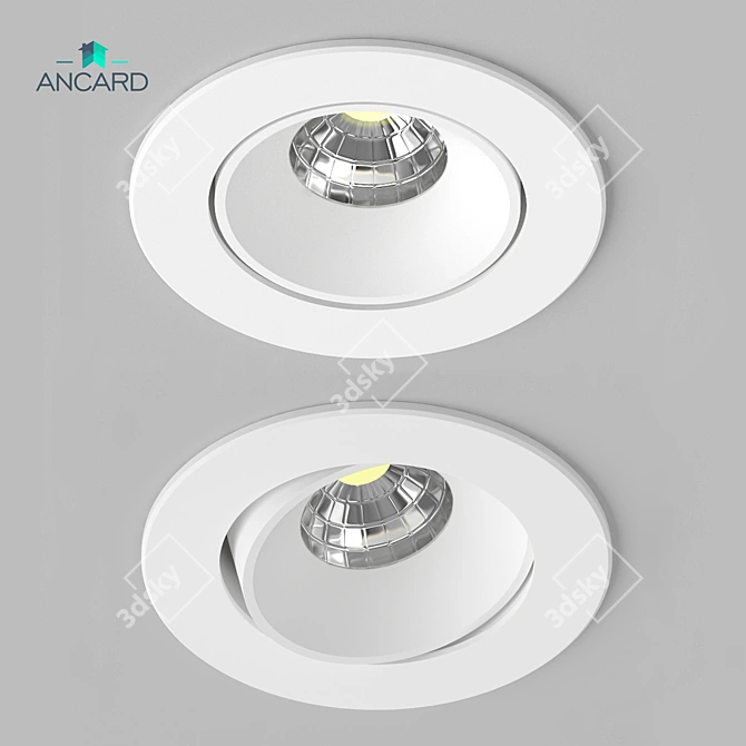 Matte White Recessed Rotary Lighting 3D model image 1