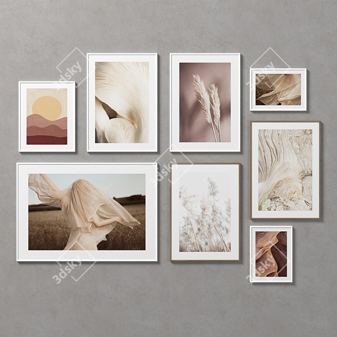 Stylish Frame Gallery Set 3D model image 1